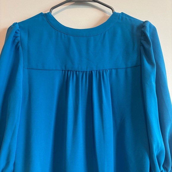 Tuckernuck Pomander Place Capri Blue Crepe Kenzo Dress Size Small Long Sleeve - Picture 7 of 8